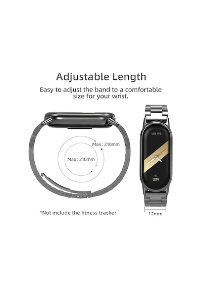 Xiaomi Mi Band 8 / Band 9 Kordon Klipsli Metal Kordon 04 +kısaltma Aparatı