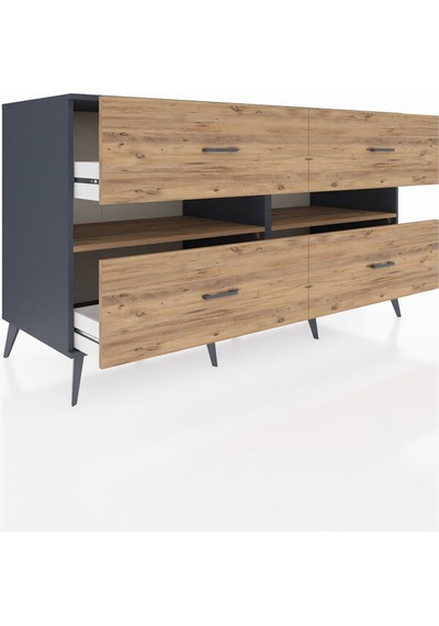 Kronos Konsol 2 Raflı 4 Çekmeceli 176x59x99 Antrasit-çam Atlas Çam/atlas Çam - Antrasıt Kronos Konsol 2 Raflı 4 Çekmeceli 176x59x99 Antrasit-çam Atlas Çam/atlas Çam - Antrasıt