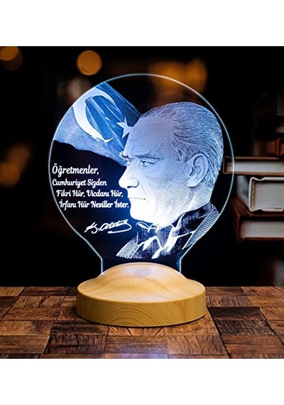 Sözleri Hediye Led Lamba Atatürk Görselli Hediyeler Çok Renkli