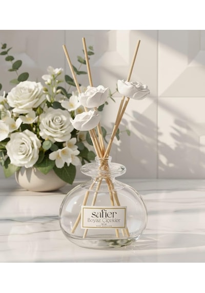 Beyaz Çiçekler Seramik Taş Çiçekli Çubuklu Oda Kokusu White Flowers 80 Ml Diğer