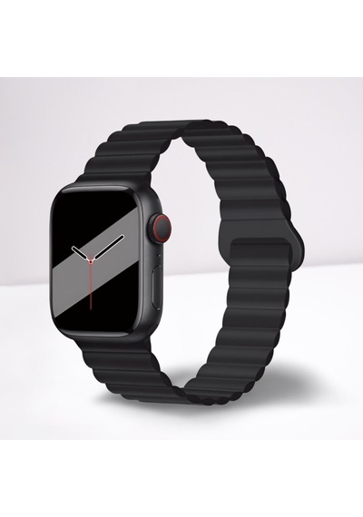 Apple Uyumlu Watch 42mm 44mm 45mm 49mm 1/2/3/4/5/6/se/7/8/ultra Akıllı Saat Magnetli Kordon Ve Kayışı Siyah