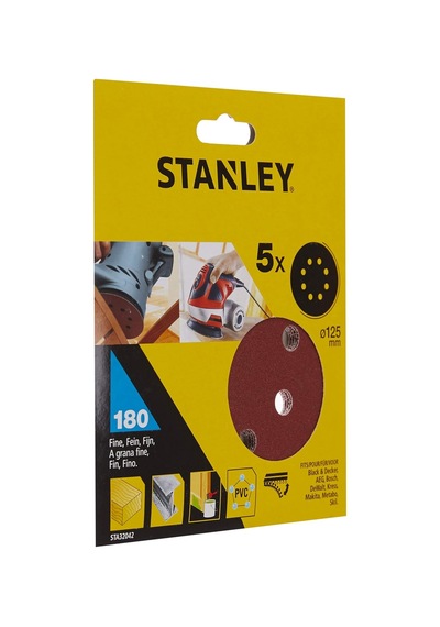 Sta32042 Zımpara, Kırmızı, 5 Adet, 180g 125 Mm