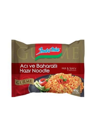Indomie Gurme Noodle Acı&baharat 80g - Pratik Ve Lezzetli Atıştırmalık 3'li Ekonomik Paket - 3 Tarı