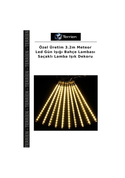 Özel Üretim 3.2m Meteor Led Gün Işığı Bahçe Lambası Saçaklı Lamba Işık Dekoru