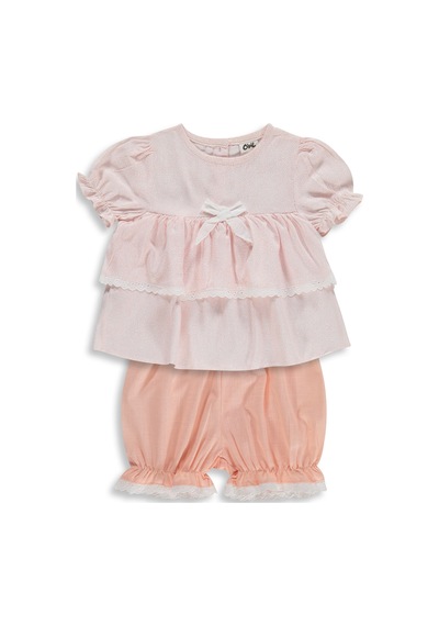 Civil Baby Roba Fiyonklu 6-18 Ay Takım - Pembe