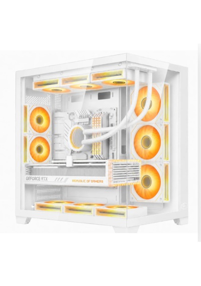Gametech Prıme Pro 8x120mm Argb Aynalı Fanlı Kumandalı Beyaz Bilgisayar Kasası
