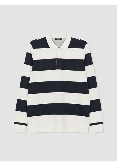 LC Waikiki Lc Waıkıkı Lacivert Polo Yaka Renk Bloklu Erkek Sweatshirt