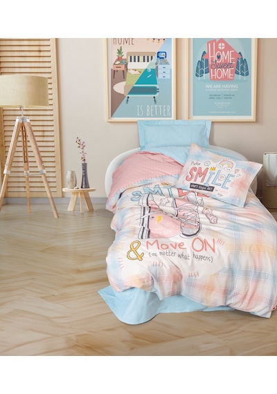 Cotton Box Genç Odası Tek Kişilik Nevresim Takımı Smile Mint