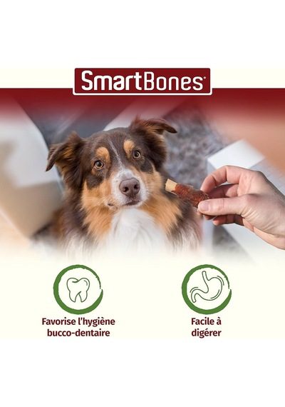 Smartbones Chickenwrapsticks Mini Küçük Boy Tavuklu Burgu Çubuklar 9'lu, 112 Gr Köpek Ödülü 3 Paketi