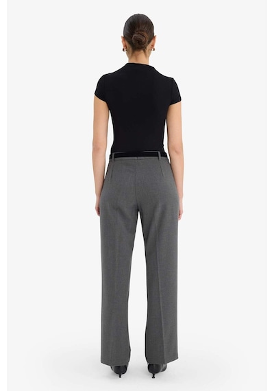 Defacto Wide Leg Çift Cepli Yüksek Bel Düz Paça Pantolon G6702ax25augr99 Gri-gr99