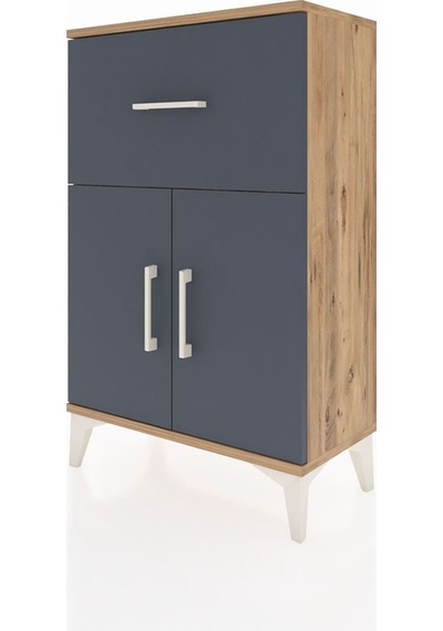 Arges Komodin Tek Raflı Tek Çekmeceli 2 Kapaklı 60x30x96 Çam-antrasit Atlas Çam Arges Komodin Tek Raflı Tek Çekmeceli 2 Kapaklı 60x30x96 Çam-antrasit Atlas Çam