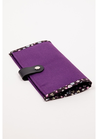 Fabric Craft Bag Kadın Cüzdan Mor Duck Kumaş Çıtçıtlı Kart Bölmeli Mor - Kahverengi