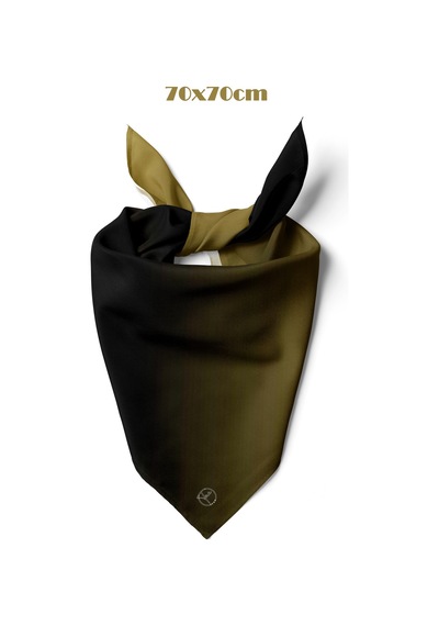 Nüans Desen 70 70cm Bandana/fular Hardal - Siyah