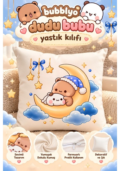 Dudu Bubu Dekoratif Yastık Kılıfı Lacivert Lacivert
