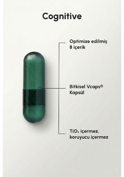 Longify Cognitive Sitikolin, Fosfatidilserin, Safran, Ginkgo Biloba, L-teanin, B2, B6 Ve B12 Takviye Edici Gıda 30 Kapsül