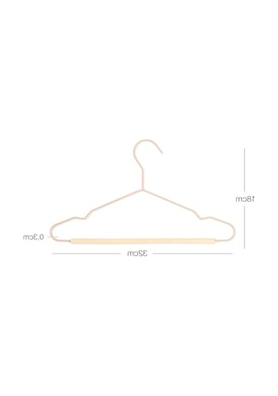 6'lı Pembe Kauçuk Kaplamalı Metal Çocuk Giysi Askısı 50cm