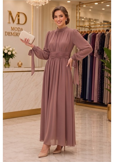 Dorne Moda Lila Büzgülü Ve Pileli Şifon Astarlı Nişan Ve Mezuniyet Elbisesi Kahverengi Kahverengi Dorne Moda Lila Büzgülü Ve Pileli Şifon Astarlı Nişan Ve Mezuniyet Elbisesi Kahverengi Kahverengi