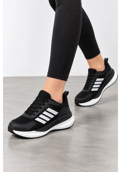 Ht Hotin Void Kadın Bağcıklı Günlük Sneaker Spor Ayakkabı - Siyah