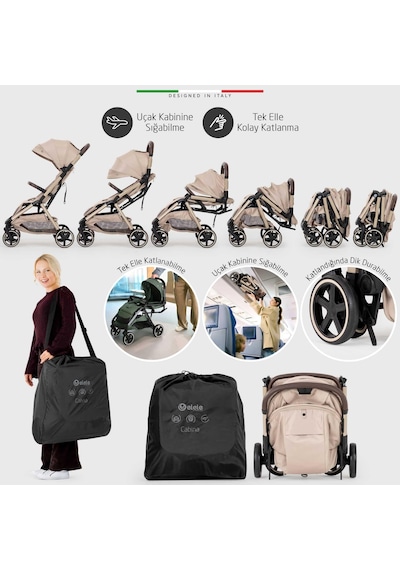 Elele Cabina Kabin Tipi Travel Sistem Bebek Arabası Bej