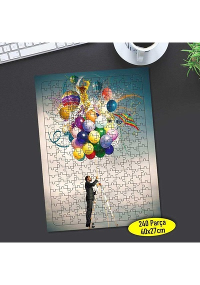 Renkli Uçan Balonlar 240 Parça Puzzle Yapboz-20707361