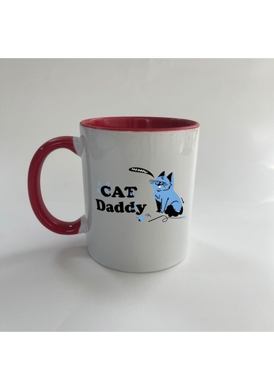 Cat Daddy Baskılı Kırmızı Mega Kupa