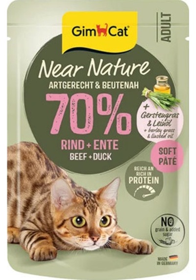 Gimcat Near Nature Ezme Sığır Etli Ve Ördekli Pouch Yetişkin Kedi Konservesi 85 Gr 157-20002.01