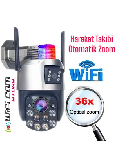 İcsee 6 Mp Çift Kameralı 36x Optik Zoom Büyük Ptz Wifi Kamera İcsee 6 Mp Çift Kameralı 36x Optik Zoom Büyük Ptz Wifi Kamera