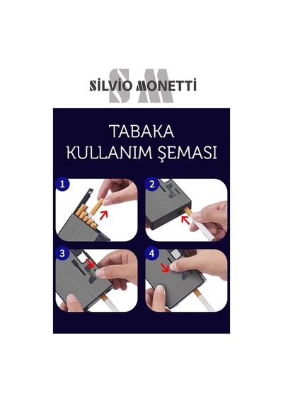 Silvio Monetti USB Şarjlı Çakmaklı Mentollü Sigara Tabakası - TBK