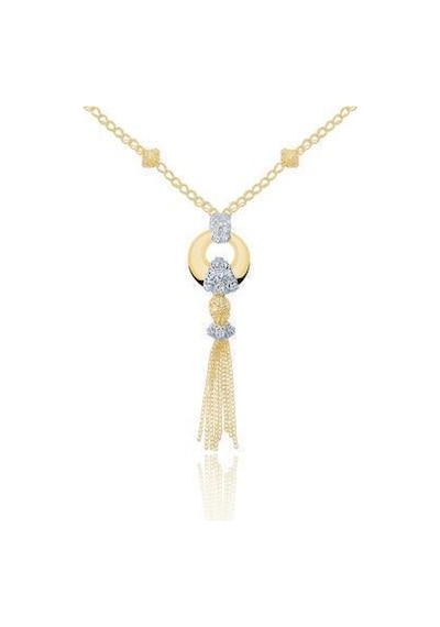 Diamond Line-Gülaylar - Sarı Beyaz Altın 14 Ayar Trend Kolye N11.25434