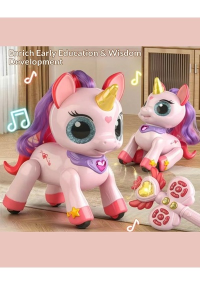 Uzaktan Kumandalı Unicorn Robot Sihirli Asa Kontrollü Fantastik Unicorn Robot 22 Cm Dans Eden Şa