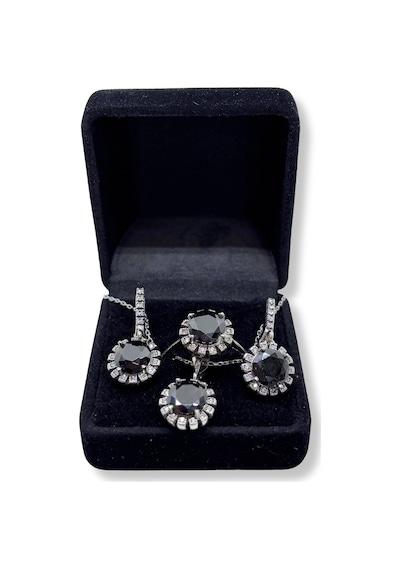 Oya Silver Siyah Oniks Taşlı Gümüş Set&takım 3