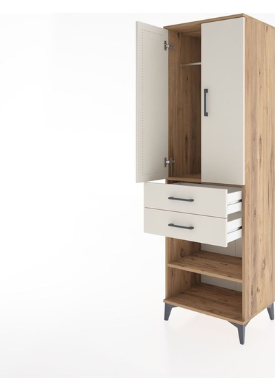 Hyperion Dolap 2 Raflı 2 Çekmeceli Tek Askılı 60x44x195 Çam-aytaşı Atlas Çam