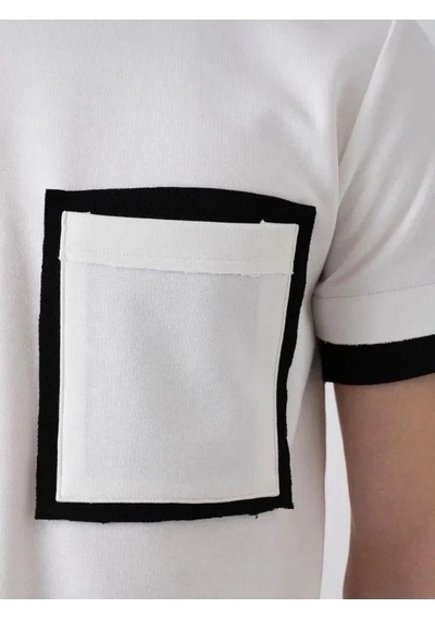 Erkek Çocuk Teenage Dikiş Detaylı Oversize Şortlu Takım-15542 Beyaz