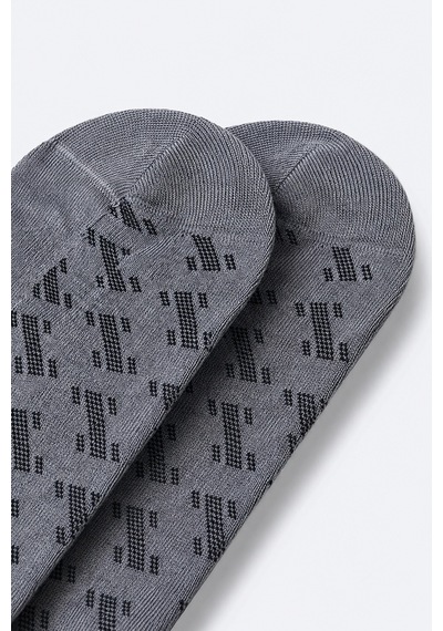 Morven Erkek Gri Bambu Desenli Patik Çorap 26yc019002100 Gri