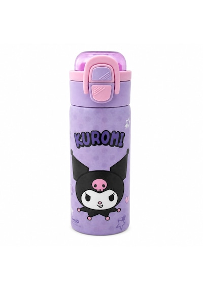 Kuromi Çift Fonksiyon Kapaklı Çelik Matara 600ml .