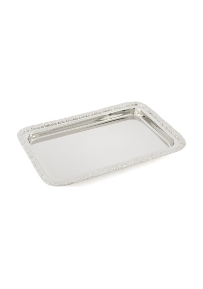 Mikasa Moor Silver Çiçek İşlemeli Tepsi 19x28 Cm Çelik
