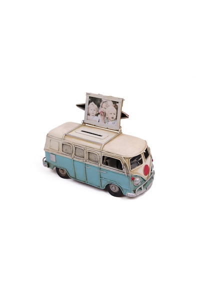 Dekoratif Metal Minibüs Çerçeveli Ve Kumbaralı 0910e-1371ss Metal