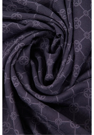 Aker Elegance Monogram Polyester Şal - 1090100 Siyah