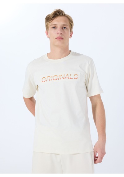 Jack & Jones Beyaz Erkek T-shirt 12288566 Jorx90 Tee Ss Crew Neck Bs Koyu Beyaz