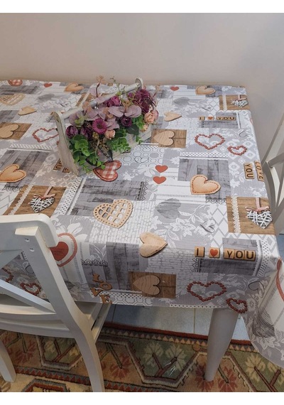Elyaflı Pvc Masa Örtüsü Modern, Dayanıklı, Silinebilir Ve Şık Görünüm Fnt8273 Gri