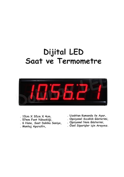 Dijital Led Saat 57Mm Çok Renkli