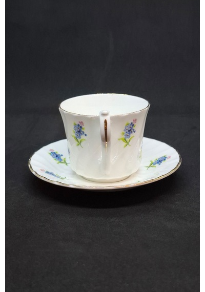 Delfesta Fine Bone China Mavi Duble Kahve Fincanı 130 Ml Beyaz