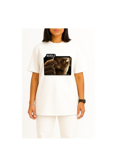 Bahriyeli Collection Oversize Narcos 1 Göğüs Baskılı Unisex T-shirt Beyaz Bahriyeli Collection Oversize Narcos 1 Göğüs Baskılı Unisex T-shirt Beyaz