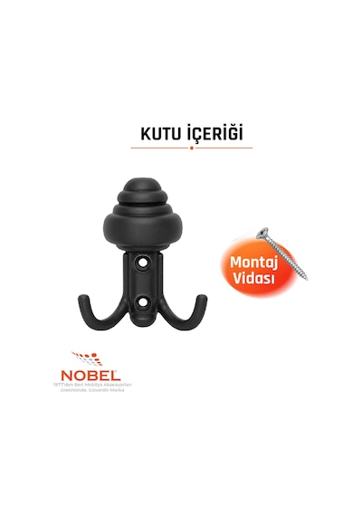 Sarikli Askı, Metal Vestiyer Askısı, 27 Gr, Dolap Ve Duvar Askılığı, Matsi Yah Vidalı