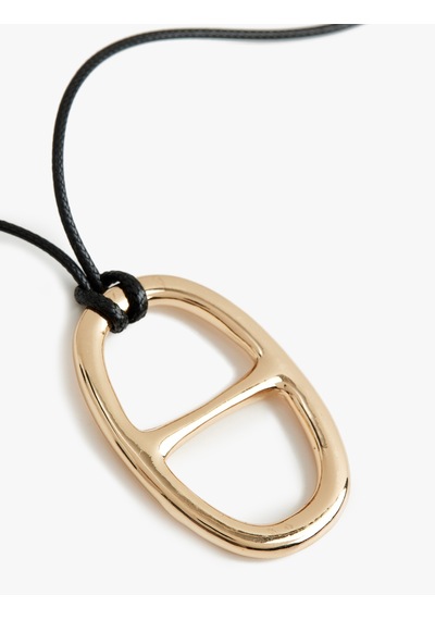 Koton Oval Charmlı Kolye Siyah 6wak70385aa Siyah