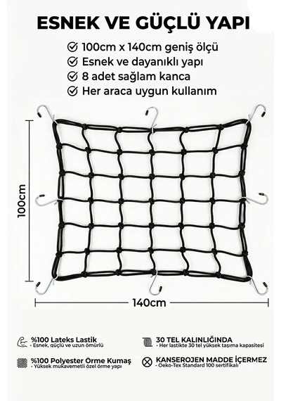 Automix Elastik Bagaj Filesi 100x140 Cm - İkili Paket