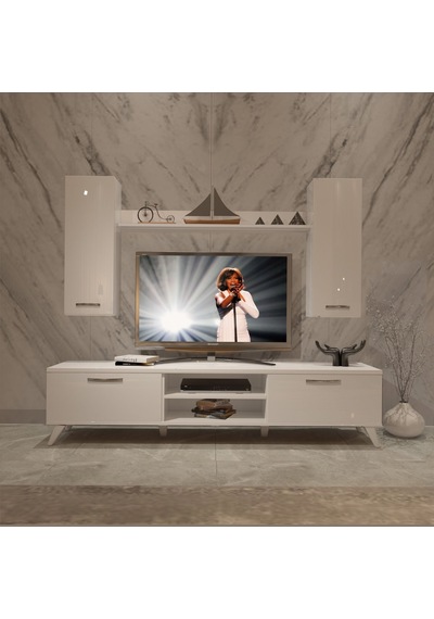 Decoraktiv Eko 5d Mdf Dvd Retro Tv Ünitesi Tv Sehpası Beyaz