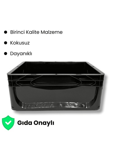 Alpbx 1.kalite Siyah Plastik Kasa 40x30x17 Cm - 17 Litre Kutu