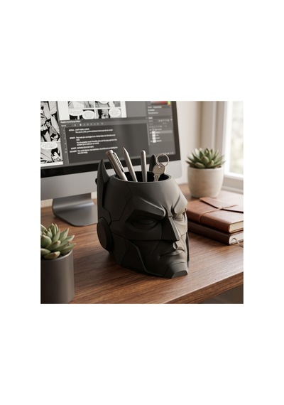 Batman Tasarımlı 3d Baskı Siyah Patlamış Mısır Kasesi Dekoratif Çerezlik