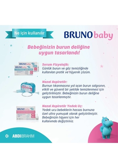 Bruno Baby Nazal Aspiratör Yedek Uçlar - Yumuşak, Bpa İçermeyen, 10 Adet, Manuel Ve Taşınabilir Kullanım İçin